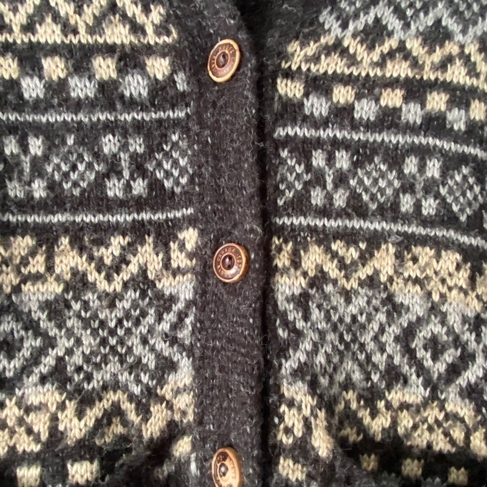 Roots wool blend fair isle style cardigan size XS - Picture 6 of 11